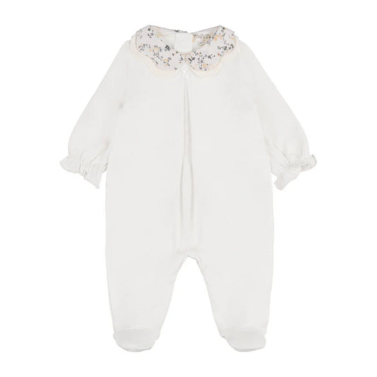 Tutina off-white con doppio colletto