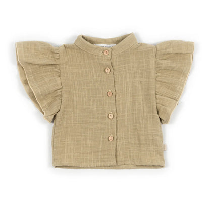 Camicia bimba Lino Look - MUSTARD