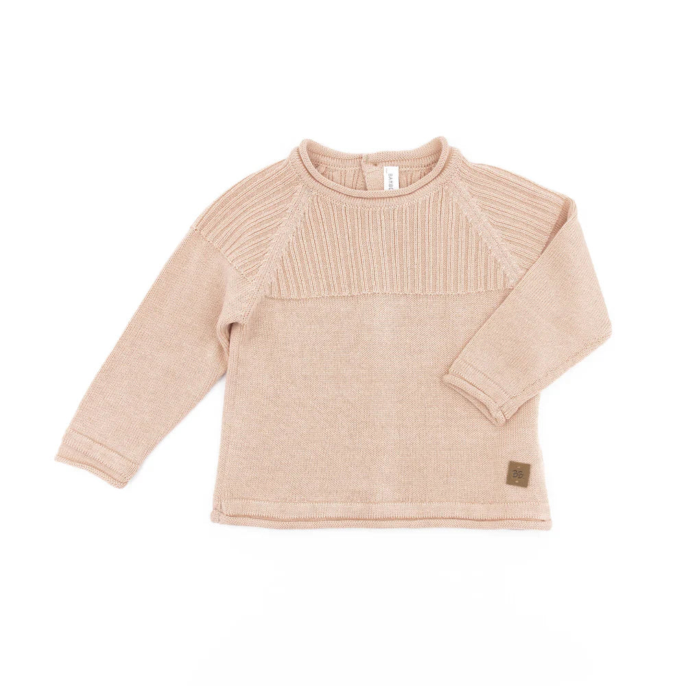 Maglia apertura dietro a costine - ROSA