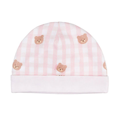 Berretta rosa c/allover orsetti