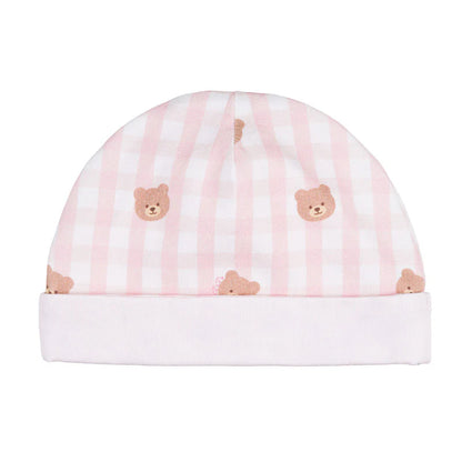 Berretta rosa c/allover orsetti