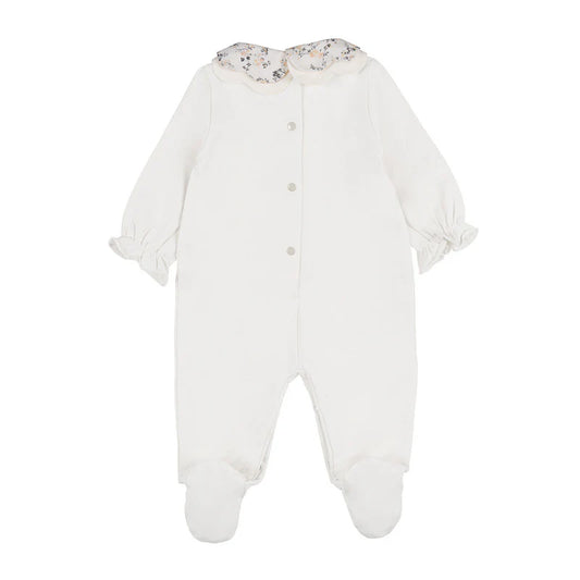 Tutina off-white con doppio colletto